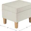 HomePop 22" Modern Rectangular Storage Ottoman - White Woven Stripe