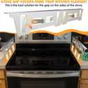 Stove Gap Covers Stainless Steel, Stove Gap Filler Between Stove and Counter, Stove Gap Guards and Range Trim Kit, Easy Retractable Length 13.8" to 27.6", Width 1", Heat-Resistant Stove Guard (2 Pack)