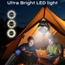 Misting Fan, Portable Camping Fans with 9oz Water Tank, 24000mAh Rechargeable Fan with 4 Speed, Battery Powered Fans with 120H Cooling, Last 5H Mist, 2 Mist Modes, Light, Outsides/Summer Essential