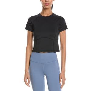 Sweaty Betty Women's All Day Active Short Sleeve Cropped Workout T-shirt (Black, L)