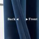 IGEMAEVE Blackout Curtains 90 Inch Length 2 Panels Set, Black Out Curtains for Bedroom 90 Inch Long, Grommet Energy Saving Room Darkening Drapes for Living Room Window Navy Blue(W52 x L90)