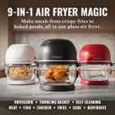 Non Toxic Air Fryer Pro | 9-in-1 Glass Air Fryer | Self-Cleaning | 5 Quart | Rotisserie and Tumbler | 400F Vortex For Even Cooking, BPA-Free Teflon Free, Recrisp, Roast, Bake, Black
