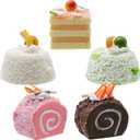 5 PCS Artificial Cupcake for Display, Realistic Cute Fake Cake, Faux Dessert with Fragrance, Roll Cake Model for Bakery Shop Display, Photography Props, Home Decoration