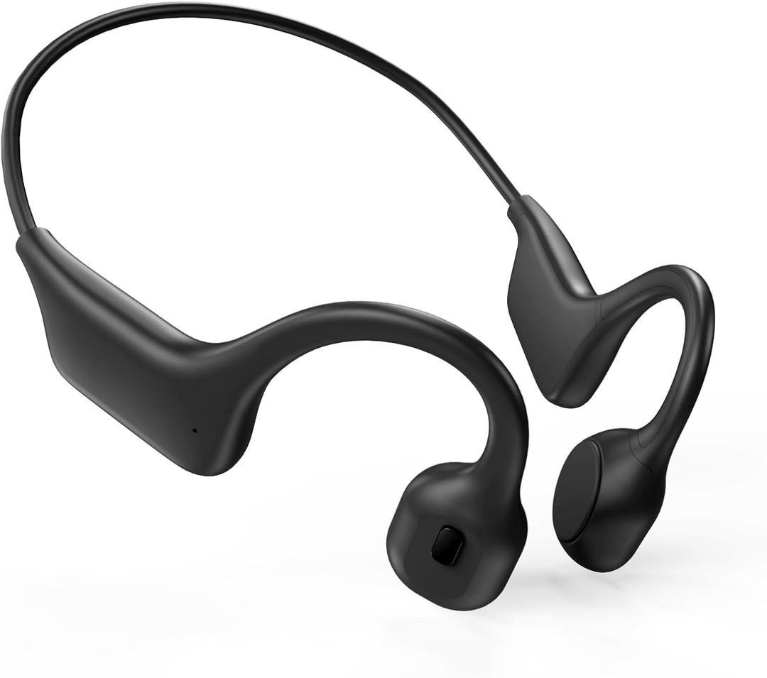 Bone Conduction Headphones, Sports Headphones Wireless Bluetooth 5.3 with Mic, IPX7 Waterproof Sweatproof Open Ear Headphones for Running, Cycling, Gym(Black)