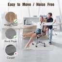 Blvornl Office Chair Mat for Hardwood Floor, 47.2"x 60" Desk Computer Chair Mat for Hard Wood and Tile Floor, Large Anti-Slip Hard Floor Protector Rolling Chair Mat, PVC Mat Desk Rug Light Grey