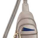 CHOLISS Anti Theft Small Sling Bag for Women and Men RFID Leather Crossbody Bags Fanny Pack Chest Bag Travel Purse Daypacks (Grey)