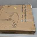 ONBRILL Outdoor Ottoman Set of 2, All Weather Outdoor Foot Stool with Supportive Textliene and Metal Frame, Stackable Oversized Outdoor Foot Rest for Furniture Patio Garden Pool, Beige