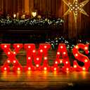 XIMISHOP Christmas Decor-Christmas Decorations Indoor-4 LED Marquee Light Up Letters Sign "XMAS" Christmas Lights for Xmas Home Kitchen Fireplace Tabletop Party Decoration