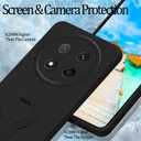 for Honor Magic 7 Lite Case with Stand for Women Men, Compatible with Honor Magic7 Lite/ X9c Phone Case Silicone with Strap Soft Shockproof Phone Cover (Black)