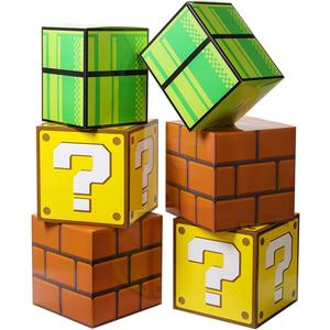 6PCS Big Party Boxes For Birthday Party Question Boxes Brick Boxes Pipe Boxes For Party Game Party Favor Props Boxes (11.8 x 11.8 Inch)