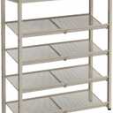 VASAGLE Shoe Rack for Entryway, 5-Tier Shoe Rack Organizer with Storage Shelves and Spacious Top, Freestanding, Adjustable, Industrial, Cappuccino Beige and Oatmeal Beige ULBS038L01