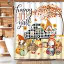 Bonsai Tree Fall Shower Curtains for Bathroom 72X60, Fall Gnome Shower Curtain, Autumn Truck Bathroom Decor Curtain with Hooks (Orange 6072)