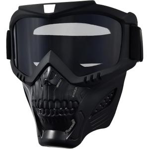 Motorcycle Face Mask Full Face,Dirt Bike Goggles Motocross, ATV, Offroad, Riding Racing Goggles for Men Women (HulifoxGray)