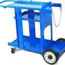 Foxngear Welding Cart for TIG MIG Welder Plasma Cutter Gas Bottle Storage 3-Tier Shelves Blue by Hanteksteel