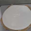 CHURCH Toilet Seat, Easy Clean Hinges Release for Deep Cleans, Durable Enameled Wood Seat, Round, White