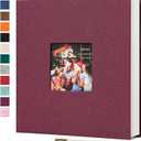 Spbapr Large Photo Album Self Adhesive  3x5 4x6 5x7 8x10 Pictures Magnetic Scrapbook 40 Blank Pages Linen Cover DIY Album with A Metal Pen, Size: 11''x10.6''