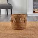 Nearly Natural 12.5in. Boho Chic Natural Hand-Woven Jute Basket Planter with Tassels