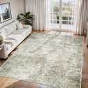 6x4 Area Rugs for Living Room Rug Washable: Abstract Rug for Dining Room Bedroom Carpet Non Slip 6 by 9 Indoor Modern Nursery Home Office Beige Brown
