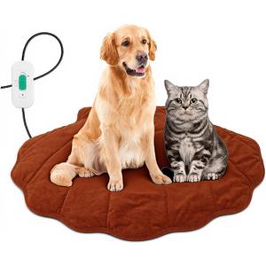 Red Shell shaped Dog heating pad (47"x36"), Obtained FCC and UL Dual Certification, Waterproof, Adjustable Temperature, Machine Washable,for Indoor/Outdoor Use, Suitable for Pets of All Ages (Large)