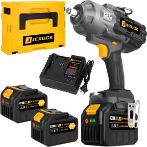1500Ft-lbs 1/2" Cordless Impact Gun, 2000Nm Impact Wrench with 2 x 6.0Ah Battery, 21V Brushless High Torque Electric Pistolas de Impacto, Llave de Impacto Inalambrico for Heavy Truck Mower