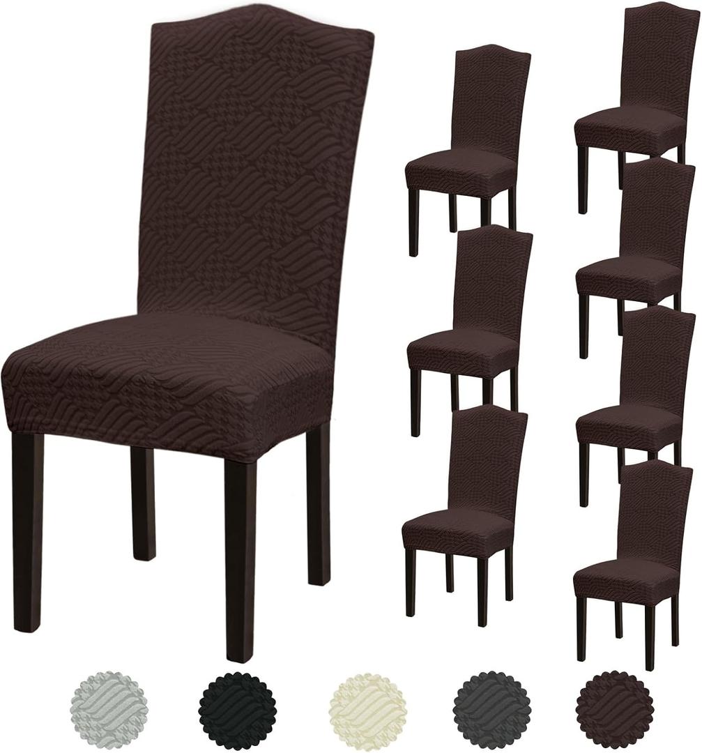 Stretch Dining Room Chair Covers Set of 8, Removable Washable Dining Chair Slipcovers for Dining Chairs, Dining Room, Hotel, Ceremony