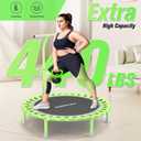 ZCMHAXJ Foldable Mini Trampoline, 40" Rebounder Trampoline for Adults & Kids, 450lbs Capacity with T-Shaped Adjustable Bar, Indoor Fitness Workout Exercise Equipment
