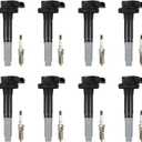 Ignition Coil Pack & Iridium Spark Plugs for Ford F-150 5L 2011-2015, for Ford Mustang 2011-2015 5L, UF-622 UF622 DG-542 DG542 GN10420 48763 26024060, 8 Sets