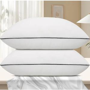 Vorouhals Hotel Collection Bed Pillows for Sleeping 2 Pack Standard Size Cooling Pillows Set of 2 for Back, Stomach or Side Sleepers, Super Soft Down Alternative Microfiber Filled Pillows