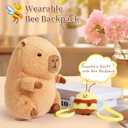 Cute Capybara Plush Soft Kawaii Capybara Plush Doll Pillow with Bee Backpack Capybara Stuffed Aniamls for Girls Kids Adults Birthdays Valentines Gift 12 inch