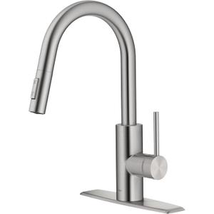 Kraus Oletto Spot Free Stainless Steel Dual Function Kitchen Faucets with Pull Down Sprayer, KPF-2620SFS