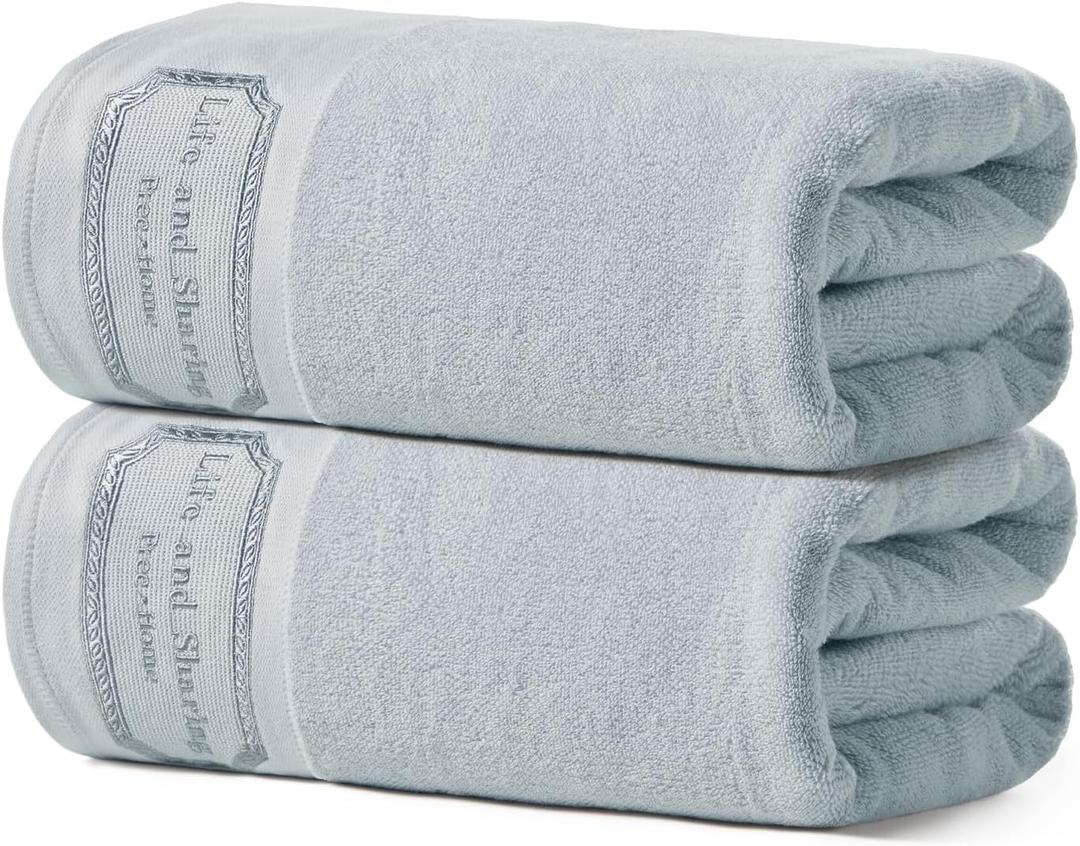 REDKISS Extra Large Bath Towels Set of 2, 35x70 inches Hotel Towels Large Size, 100% Cotton Highly Absorbent Bath Sheets, Super Soft Oversized Bath Towels for Bathroom, Spa