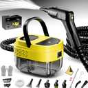 Steam Cleaner,15s Heat-Up,1.6L Tank,3-Level Adjustable Handle,2500W Steamer for Cleaning,Portable Steamer for Cleaning with 16PCS Accessories,Steam Cleaner for Home,Grout,Tile,Couch,Car,Dirt,Grease (Yellow+Black)