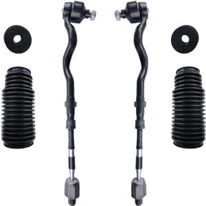 HAWKBROTHER 4pcs Front Inner Outer Tie Rod Assembly with Boot Fit For 1999-2008 BMW E46 320i 323Ci 323i 325Ci 325i 328Ci 328i 330Ci 330i Z4