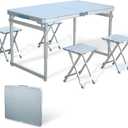 Folding Picnic Table, Aluminum Foldable Table, Standard, 48"D x 23.6"W x 27.5"H