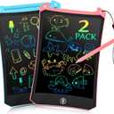 EooCoo Toddler Toys, LCD Writing Tablet for Kids 2 Pack, Toddler Travel Essentials Drawing Pad, Mess Free Coloring Books, Road Trip Activities, Age 3-5 Girls Boys Gifts - 8.5 Inch