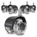 Office Chair Wheels 2" Desk Chair Caster Wheels Smooth Roller Style Quiet for Carpet and Hardwood Floors Universal Fit 11x22 mm Set of 5 Grey