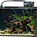 NICREW 2.5 Gallon Nano Nature Aquarium Kit, Ultra-Clear Rimless Desktop Fish Tank with Light and Filter, Perfect for Small Fish, Shrimp, or Betta, Basic Version, Black