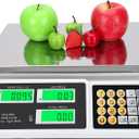 Price Computing Scale 88lb/40kg LCD Digital Commercial Price Scale with Stainless Steel Platform,Produce Scale & Food Scale for Farmers Market, Retail Outlets, Meat Shop (Flat Plate) (14.2 x 14 x 4.9 inches)