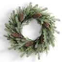 DN DECONATION 24" Christmas Wreath for Front Door, Sage Green Pinecone Wreaths Christmas Decor, Xmas Holiday Wreath Outdoor Indoor for Wall, Porch, Mantel Decoration