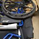 Drive Medical Blue Streak Lightweight Wheelchair - Portable Folding Mobility Aid - Swing-Away Footrests - Desk Arms - Durable Steel Frame - Easy Transport & Storage - 20-Inch Seat