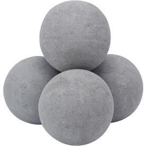 Skyflame 6-inch Ceramic Fire Balls, 4 Pack Gray Round Fire Stones for Natural/Propane Indoor/Outdoor Fire Pits/Fireplaces/Fire Bowls Accessory