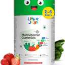 Little Joys Kids Multivitamin Gummies I Fiber-Based prebiotic Gummy | 2+Years I DHA (Omega-3), Vitamin C & D, B12, A, Zinc | Immunity & Bone Health | Sugar Free | Non GMO | Strawberry I 30 Day Pack