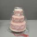 Cinnvoice 3-Tier Pink Bow Fake Cake 4" 6" 8" Coquettish Birthday Faux Cake Decor Wedding Dessert Props Reusable for Women Birthday Gift Back to School Photography Party, Non-detachable