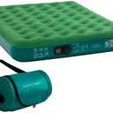 Simpli Comfy Queen Camping Air Mattress w/Patented Roller Bag & Built-in Battery Pump, Inflatable Durable Waterproof Blow Up Airbed, Perfect for Travel Camping Guests Comfortable Sleep at Home