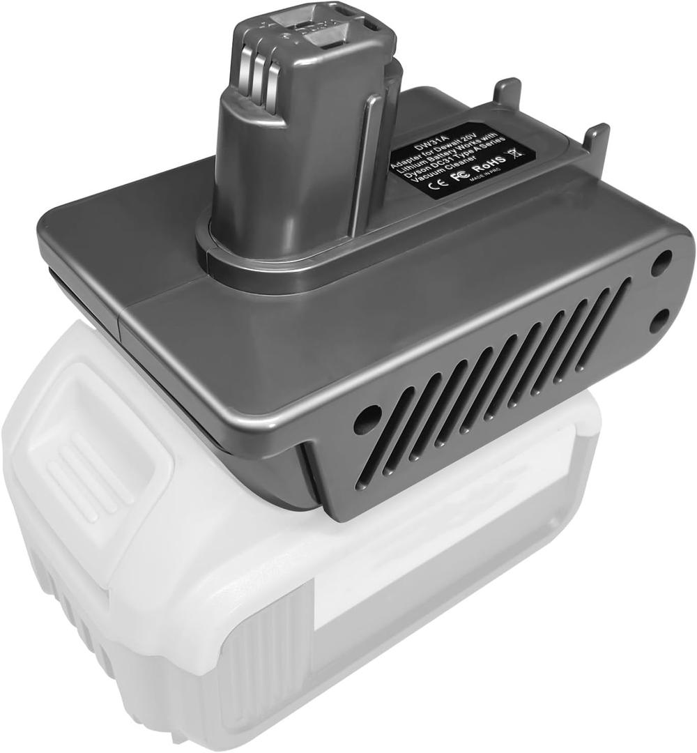 for Dyson DC31 Type A Battery Adapter, for Dewalt 20V Lithium Battery to for DC31 DC34 DC44 DC45 Animal 917083-01 Handheld Vacuum Cleaner (NOT FIT Type B DC31 DC34 DC35 DC44 MK2) (DC31-A adapter for Dewalt)