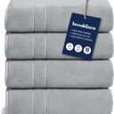 Brooklinen Super-Plush Turkish Cotton Bath Towel Set - Includes 4 Bath Towels Cotton, 820 GSM, Highly Absorbent, Machine Washable, Perfect for Home & Bathroom (Smoke Grey)