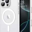 Hython for iPhone 16 Pro Case Magnetic Translucent Matte Phone Cases with Camera Cover Lens Protector [Compatible with MagSafe] Slim Shockproof Bumper Protective Cover for Women Men, Frosted White