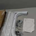 JIUYOTREE Metal Clothing Rack with Wheels, 43.3 Inches Rolling Clothes Garment Coat Rack with Bottom Shelf, Clothing Rack for Hanging Clothes, Coats, Skirts, Shirts, Sweaters, White