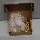 Gold Curtain Rods 36 to 72 Inches and Holdbacks with Translucent Finials Embedded with Gold Foil