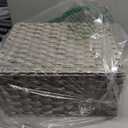 GRANNY SAYS Wicker Storage Baskets, Decorative Boxes with Lids, Set of 3 Nesting Wicker Baskets for Organizing, Gray, 3-Pack